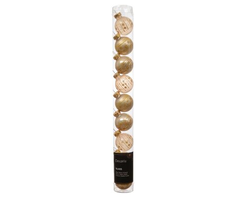 Decoris Kerstballen glas - parel - Ø 3 cm - afbeelding 1