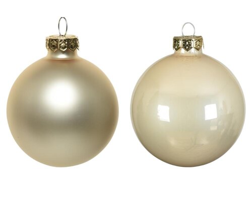 Decoris Kerstballen glas - parel - Ø 6 cm - afbeelding 3