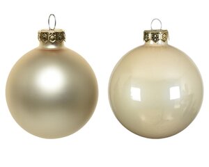Decoris Kerstballen glas - parel - Ø 6 cm - afbeelding 3