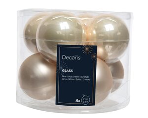 Decoris Kerstballen glas - parel - Ø 7 cm