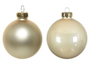 Decoris glazen kerstballen parel – diameter 7 cm - afbeelding 3
