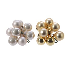 Decoris glazen kerstballen parel/goud – diameter 2 cm - afbeelding 1