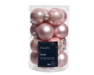 Decoris Kerstballen glas - poederroze - Ø 3,5 cm - afbeelding 1