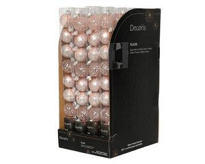 Decoris Kerstballen glas - poederroze - Ø 3 cm - afbeelding 3