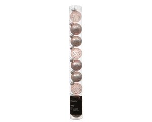Decoris Kerstballen glas - poederroze - Ø 3 cm - afbeelding 1