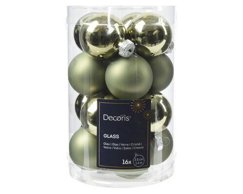 Decoris Kerstballen glas - rosemarijn - Ø 3,5 cm - afbeelding 1