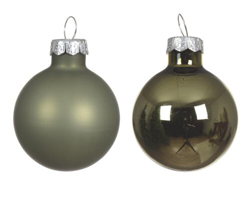 Decoris Kerstballen glas - rosemarijn - Ø 3,5 cm - afbeelding 2