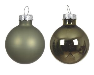 Decoris Kerstballen glas - rosemarijn - Ø 3,5 cm - afbeelding 2