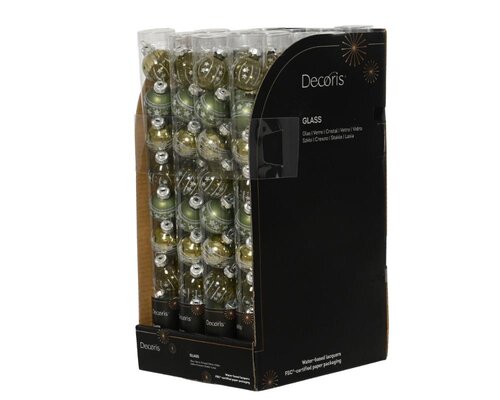 Decoris Kerstballen glas - rosemarijn - Ø 3 cm - afbeelding 3