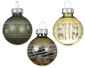 Decoris Kerstballen glas - rosemarijn - Ø 3 cm - afbeelding 2