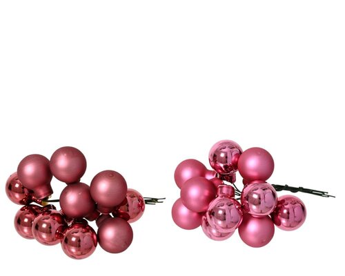 Decoris Kerstballen glas - roze/kleur(en) - Ø 2 cm - afbeelding 1