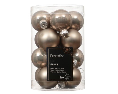 Decoris Kerstballen glas - Smokey parel - Ø 3,5 cm - afbeelding 1