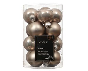 Decoris Kerstballen glas - Smokey parel - Ø 3,5 cm - afbeelding 1