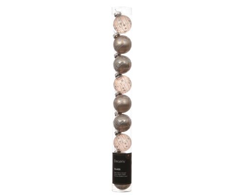 Decoris Kerstballen glas - Smokey parel - Ø 3 cm - afbeelding 1