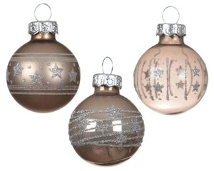 Decoris Kerstballen glas - Smokey parel - Ø 3 cm - afbeelding 2