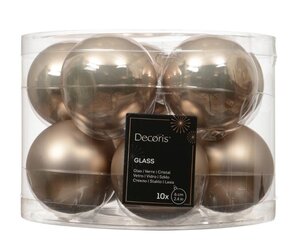 Decoris Kerstballen glas - Smokey parel - Ø 6 cm - afbeelding 1