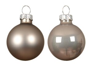 Decoris Kerstballen glas - Smokey parel - Ø 6 cm - afbeelding 2