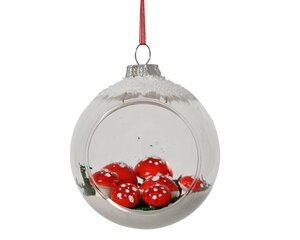 Decoris Kerstballen glas - transparant/kleur(en) - Ø 8 cm - afbeelding 1