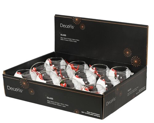 Decoris Kerstballen glas - transparant/kleur(en) - Ø 8 cm - afbeelding 2