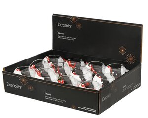 Decoris Kerstballen glas - transparant/kleur(en) - Ø 8 cm - afbeelding 2