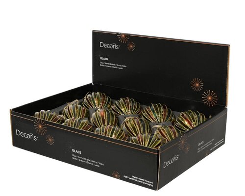 Decoris Kerstballen glas - transparant/kleur(en) - Ø 8 cm - afbeelding 2