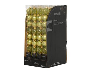 Decoris Kerstballen glas - warm pistache - Ø 3 cm - afbeelding 3
