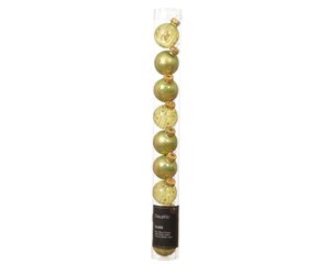 Decoris Kerstballen glas - warm pistache - Ø 3 cm - afbeelding 1