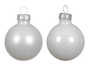 Decoris Kerstballen glas - winterwit - Ø 3,5 cm - afbeelding 2