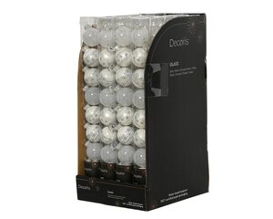 Decoris Kerstballen glas - winterwit - Ø 3 cm - afbeelding 3