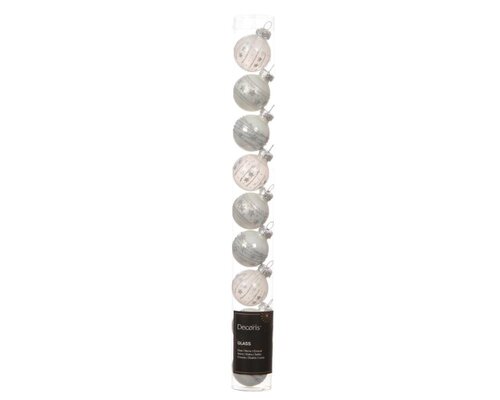 Decoris Kerstballen glas - winterwit - Ø 3 cm - afbeelding 1