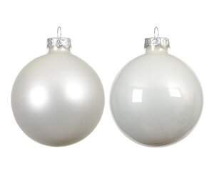 Decoris glazen kerstballen winterwit – diameter 7 cm - afbeelding 2