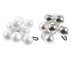 Decoris glazen kerstballen wit/zilver – diameter 2 cm - afbeelding 1