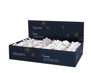 Decoris glazen kerstballen wit/zilver – diameter 2 cm - afbeelding 2