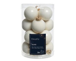 Decoris Kerstballen glas - wolwit - Ø 3,5 cm - afbeelding 1