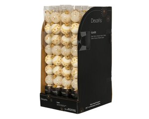 Decoris Kerstballen glas - wolwit - Ø 3 cm - afbeelding 3