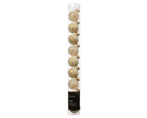 Decoris Kerstballen glas - wolwit - Ø 3 cm - afbeelding 1