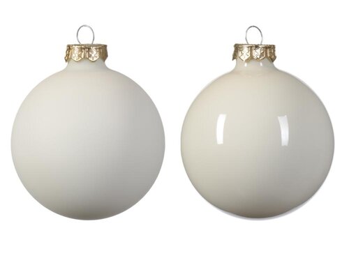 Decoris glazen kerstballen wolwit – diameter 6 cm - afbeelding 2