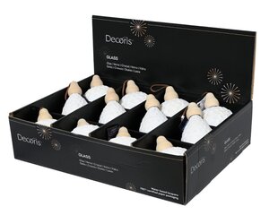 Decoris Kerstballen glas - wolwit - Ø 8 cm - afbeelding 2