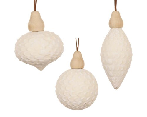 Decoris Kerstballen glas - wolwit - Ø 8 cm - afbeelding 1
