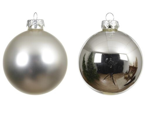 Decoris Kerstballen glas - zilver - Ø 3,5 cm - afbeelding 2