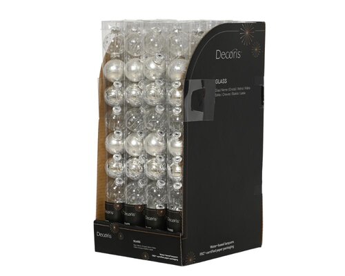 Decoris Kerstballen glas - zilver - Ø 3 cm - afbeelding 3