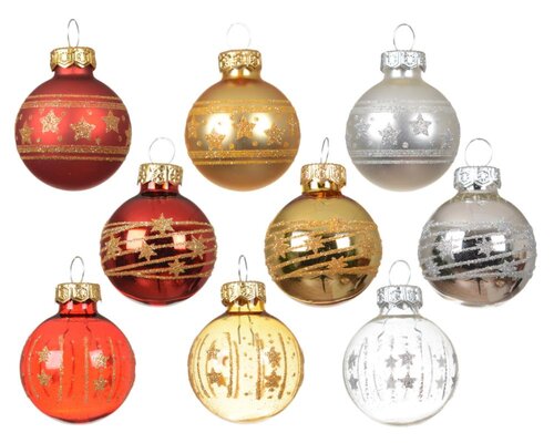 Decoris Kerstballen glas - zilver - Ø 3 cm - afbeelding 2