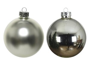 Decoris Kerstballen glas - zilver - Ø 7 cm - afbeelding 2