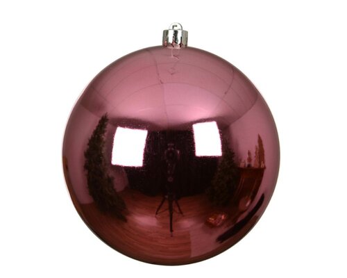 Decoris Kerstballen polystyreen - Bloesem roze - Ø 14 cm