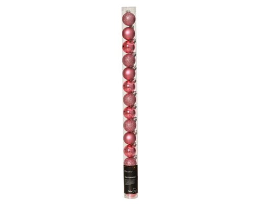 Decoris Kerstballen polystyreen - Bloesem roze - Ø 3 cm - afbeelding 1