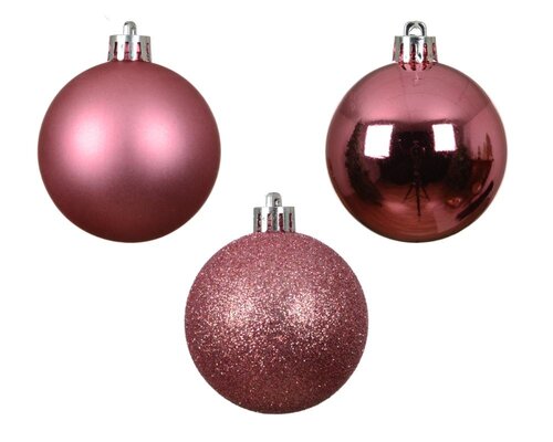 Decoris Kerstballen polystyreen - Bloesem roze - Ø 6 cm - afbeelding 2