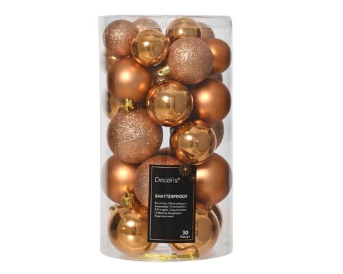 Decoris Kerstballen polystyreen - brandy - Ø 6 cm - afbeelding 1