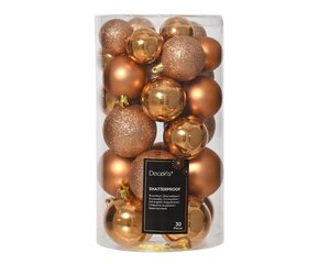 Decoris Kerstballen polystyreen - brandy - Ø 6 cm - afbeelding 1