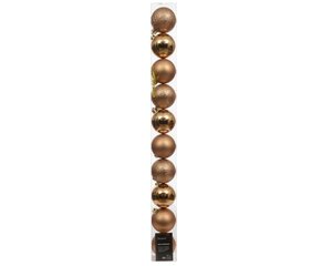 Decoris Kerstballen polystyreen - brandy - Ø 6 cm - afbeelding 1