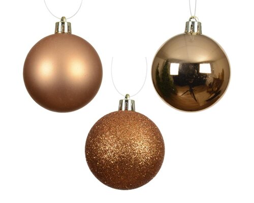 Decoris Kerstballen polystyreen - brandy - Ø 6 cm - afbeelding 2